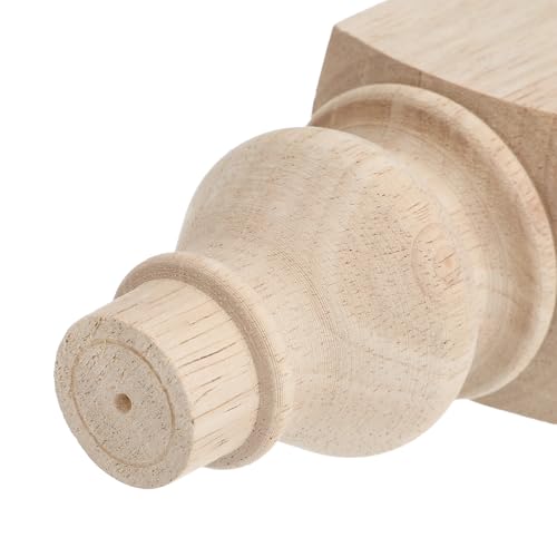 Patas de madera maciza UKCOCO 6x15 cm redondas para sofás de estilo francés 4