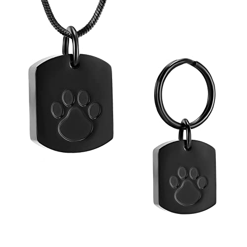 Minicremation Cremation Jewelry Urn Necklace For Ashes For Pet, Paw Print Memorial Ash Jewelry, Keepsake Pendant For Pet's Cat Dog's Ashes With Filling Kit #TOP17