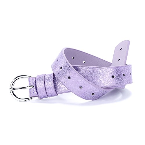 Girls Perforated Mettalic Leather Belt (Kids All Ages 4-7, 8-14 Years) Stylish, Fun and Practical for Everyday Use2