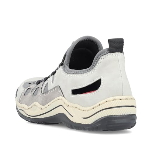 Rieker Damen Low-Top Sneaker L0539, Frauen Halbschuhe, lose Einlage,Sportschuhe,Freizeitschuhe,Turnschuhe,Laufschuhe,grau (40),38 EU / 5 UK