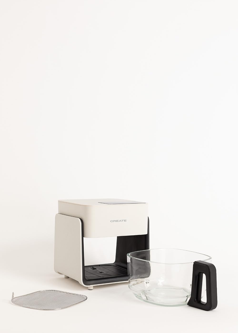 CREATE/AIR FRYER STUDIO CRYSTAL/Friteuse sans huile 4,2 L sans vaporisateur d’eau blanc cassé/Capacité 5-6 portions, 6 programmes, plateau en verre, contrôle du temps et de la température, 1300W