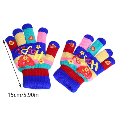 Warm Thermal Gloves For Girl Boy Gloves Stylish Heart Full FInger Winter Outdoor Gloves For Children Thicken Mitten4
