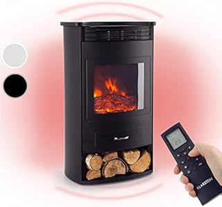Klarstein Electric Fireplace, Electric Log Burner Indoor, 1900W Electric Fire Free Standing Flame Electric Fire Place with LED Flame Effect, Fake Fireplace, Remote Control, Adjustable Thermostat Timer