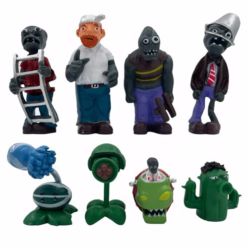 Dyharnsty 8Pcs Plants vs Zombies Toys Set Zombies Figures PVZ Toys Cupcake Figures, Birthday and Party Gifts