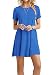 TINYHI Women's Swing Loose Short Sleeve Tshirt Fit Comfy Casual Flowy Tunic Dress Blue