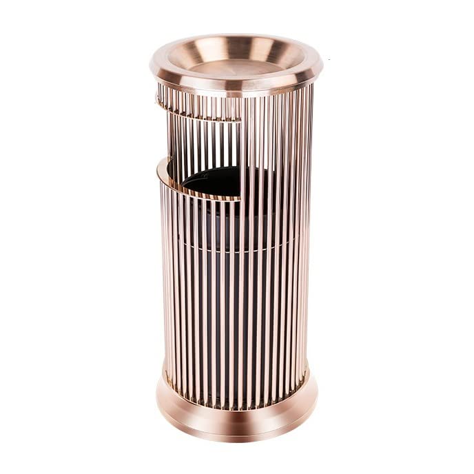 Poubelle en acier inoxydable cylindrique durable et elegante pour espaces professionnels