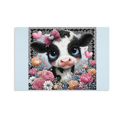 Cendrier mural grand format pour sublimer un mur vide avec une vache rose moderne