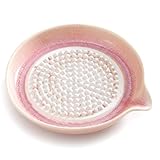 Plato de rallador de cerámica con pico, rallador de ajo de cerámica gradiente de glaseado único para ajo, jengibre, wasabi, plato de trituradora de cocina fácil verter, superficie texturizada densa p