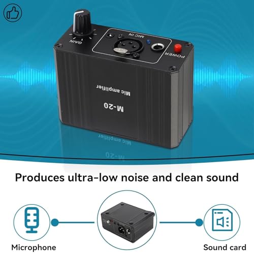 Préampli de microphone alimentation fantôme 48V noir robuste