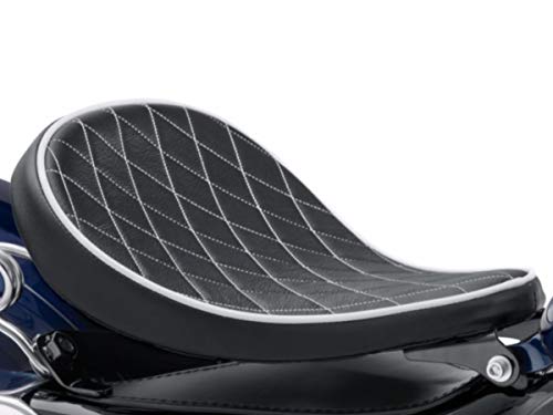 Genuine Leather Black Diamond Solo Spring Seat Harley Davidson Softail Deluxe Slim Heritage Dyna Street Fat Bob Low Rider Wide Glide Sportster Xl 883 1200 Iron Low Roadster Bobber Ref Saddle 52000276 #TOP2