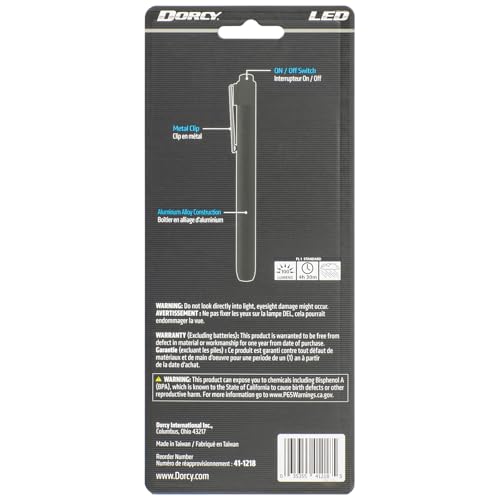 Dorcy 100 Lumen LED Inspection Penlight with Metal Clip, 41-1218