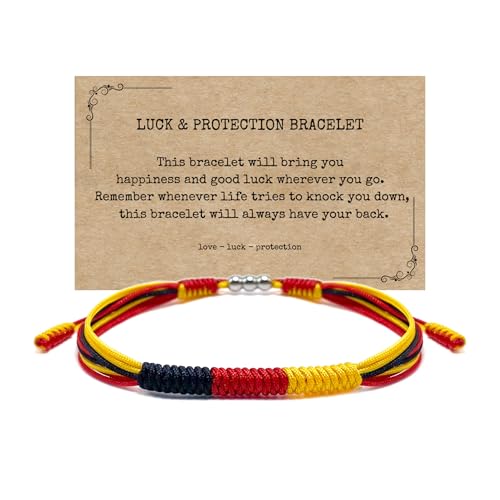 LAMIBEE Germany Flag Bracelet, German Bracelet, Lucky Protection Wrist Wrap Bracelet, Amulet and...