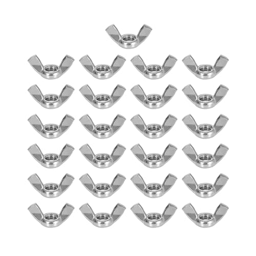 Cleminsta 25 Piezas Palomilla de Fácil Apriete Tuecas de Mariposa de Alas de Acero Inoxidable para la Sujecion de Tornillos Rosca Wing Nuts Métrica Hembra para Herramientas de Bricolaje (M4)