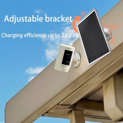 Caricabatterie per pannello solare da 10W/5V,con due connettori DC3.5x1,35 e USB-C, cavo di ricarica da 9,8Ft,compatibile con Ring Spotlight Cam Plus/Pro,batteria Stick Up Cam 2nd/3rd Generation