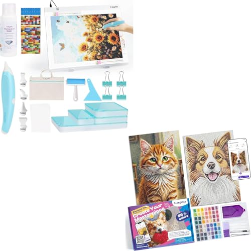 Caydo 31 PCS All Inclusive Diamond Art Accessories Kit with Diamond Painting Kit for Adults with Custom Design App, Personalized Diamond Art from Photo Roller Tool for 5D Diamond Paint