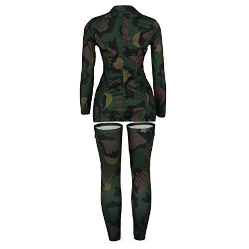Bold and Sexy Camo Blazer Set with Long Socks - Image 6