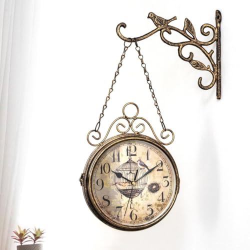 Horloge suspendue vintage double face lisible pour votre bureau - 7