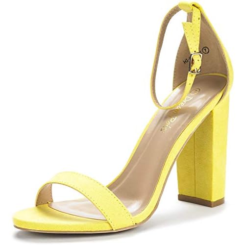 DREAM PAIRS Women's Hi-Chunk High Heel Pump Sandals 5 Black/Nubuck