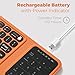 Miffy Triple-Fold Bluetooth Keyboard - Magnetic Fold Design with Integrated Touchpad & Numeric Keypad, Bluetooth 5.0 (3 Devices), Rechargeable 5.6mm Slim, Premium Leather - Orange