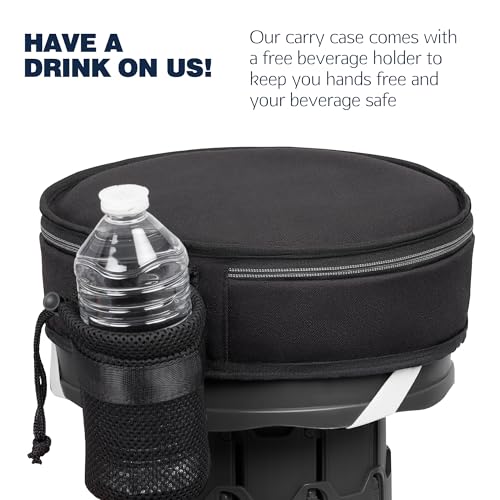 Image of 3-in-1 Cushion Carry Case for Round Telescopic Stools, Collapsible Stool Chair Pads with Thickened Foam Cushion, Fits All Round Retractable Folding Stools (Case Only), 1-Pack, Black