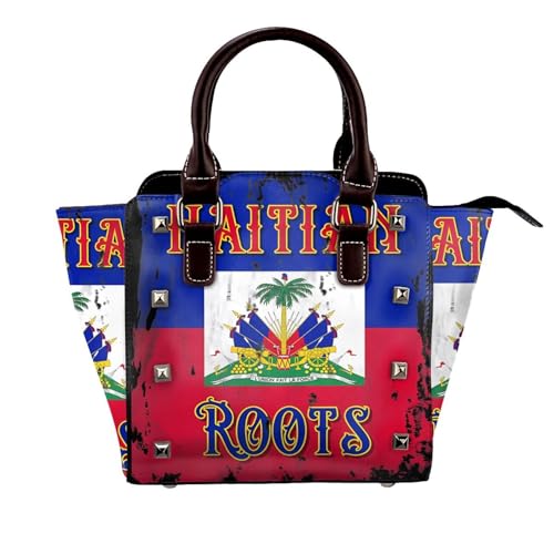 Women's Pu Leather Handbag Rivet Shoulder Bag Studded Top Handle Satchel Crossbody Tote Bag Punk Bag Purse