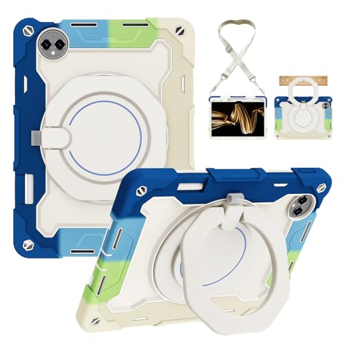 Étui Huawei MatePad Pro 12,2" 2025 antichoc bleu blanc avec support rotatif 360°
