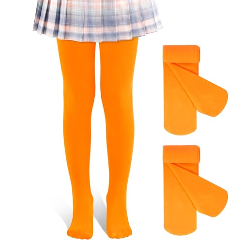 Image of 2 Pack Girls Tights Dance Tights Ballet Girls School uniform Footed Leggings Stockings for Kids 1-13 Years