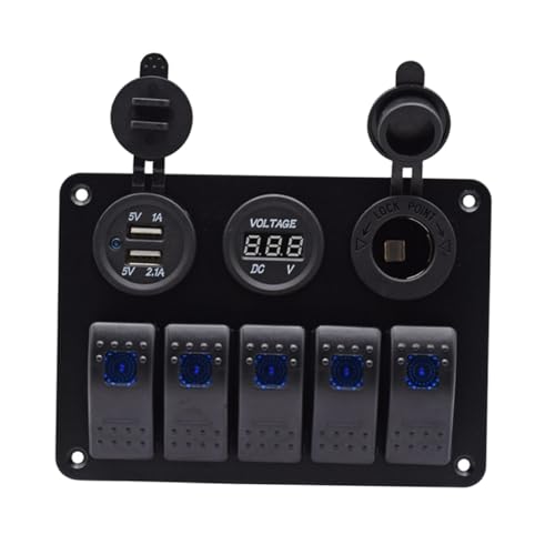 Panel de control USB con voltimetro digital y diseño duradero para barcos