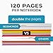 Rosmonde 12 Pack Kraft Journals A5, Extra Pages - 120 Pages (60 Sheets), College Ruled, 8 x 5.7 Small Kraft Notebooks, Rainbow Spines, Kraft Composition Notebook Journals for School Home & Office