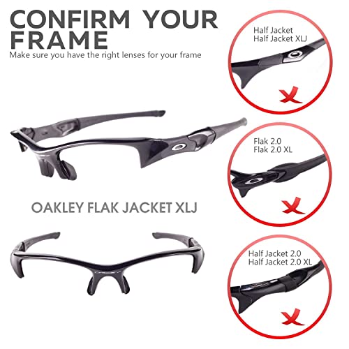 Walleva Replacement Lenses For Oakley Flak Jacket Xlj Sunglasses - Multiple Options Available (Titanium Mirror Coated - Mr. Shield Polarized) #TOP4