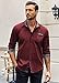 COOFANDY Men's Dress Shirt Long Sleeve Slim Fit Button Up Shirts Wine Red Large