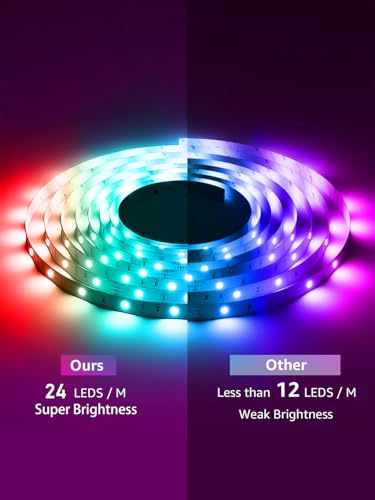 Image of Ledagic Led Lights for Bedroom 120 ft (2 Rolls), 720Leds Super Bright RGB Led Strip Lights with 60 Keys Remote and App Control, Music Sync Color Changing Lights for Room, Party, Home Decor (Pack of 2)