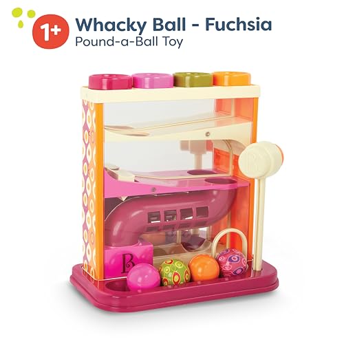 Image of B. toys - Whack - a - Ball - Pounding Toy - Developmental Toy - 4 Colorful Balls & Hammer - Educational Toys for Toddlers - 1 Year +
