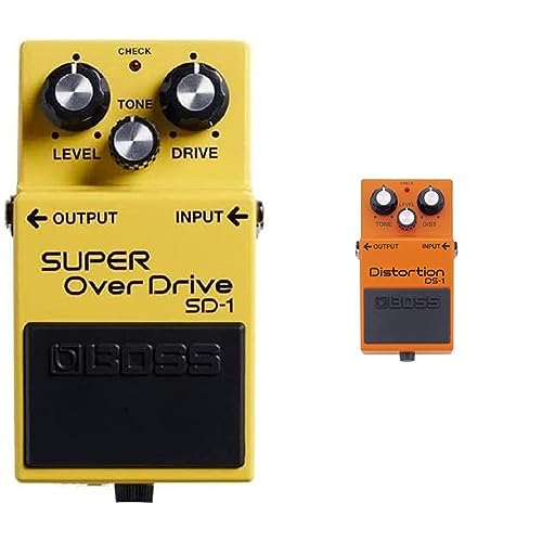 BOSS SD-1 SUPER OverDrive Effects Pedal for Guitar and Bass & DS-1 Distortion Pedal, Classic Tones for All Types of Music, The benchmark in Guitar distortion