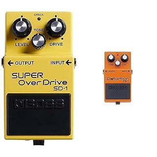 Pédale Super OverDrive SD-1 BOSS, une pédale d’Overdrive compacte aux sons doux et chaleureux & DS-1 Distortion Pedal, Classic tones for all types of music - Les Beatles, Paul McCartney, John Lennon, RIngo Starr, George Harrison