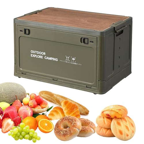 Arrovarp 30L 41 × 29 × 24 CM Scatola di immagazzinaggio pieghevole da campeggio, Grande scatola di immagazzinaggio da campeggio con coperchio, Organizzazione di campeggio pieghevole, Organizzazione