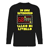 overthetee tshirt uomo manica lunga compleanno 60 anni - io non invecchio - salgo di livello - 60 anni - videogame - magliette maniche lunghe uomo - idea regalo compleanno