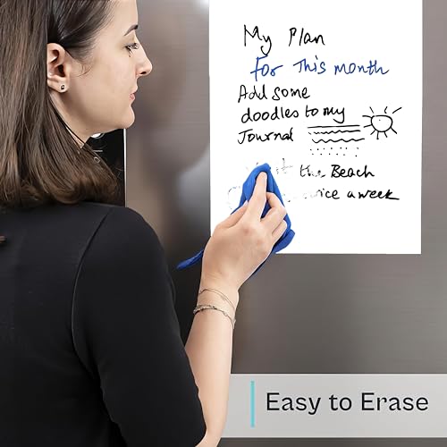 Image of WallDesignVinyl Magnetic White Board Organizer Sheet (41X30Cm, Landscape) with Marker Pen - Dry Erase Flexible Writing Film for Kitchen Fridge /Office Godrej /Metal Wardrobe