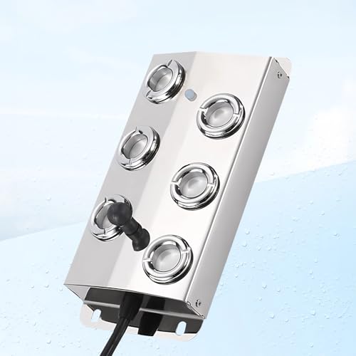 Mist Maker Fogger 6 Head, Ultrasonic Mist Fogger with Power Supply, Mist Maker Fogger Water Fountain, Water Proof Ultrasonic Mister for Landscape Garden