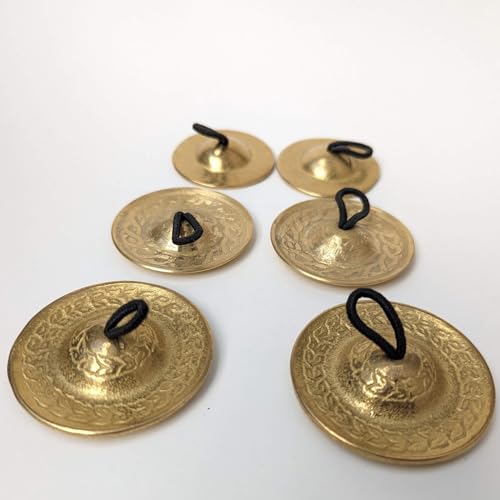 4 Pcs/2 Pairs Professional Belly Dancing Brass Finger Zills, Finger Cymbals Original from Turkey (Medium- 5cm)