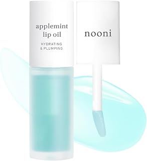NOONI Korean Lip Oil - Applemint | Long-Lasting, Moisturizing, Plumping, Revitalizing for Dry Lips, Waterproof, No Peel Off, Hydrating, Nourishing Crystal Clear, 0.12 FL Oz