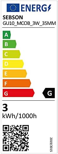 SEBSON® 4X GU10 3W LED, Warm White, 25W Replacement for Halogen, ø35mm, COB LED, Spotlight 46°