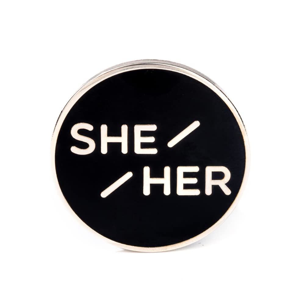 Broche She Her Pronoun émail pour accessoire veste genderqueer