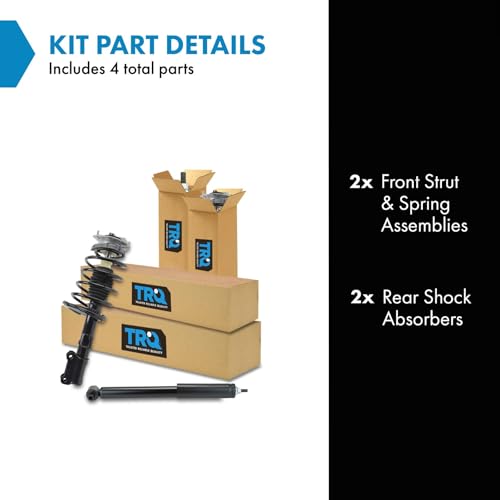 Image of TRQ Front and Rear Complete Strut Assembly & Shock Absorber Kit Complete Strut & Coil Spring Assembly Compatible with 2001-2009 Volvo S60 1999-2006 S80 2001-2007 V70