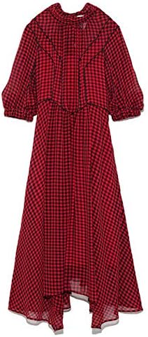 Amazon Co Jp ファーファー チェックボウタイワンピース レディース Rwfo Red 日本 F Free サイズ 服 ファッション小物