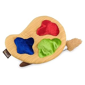 P.L.A.Y. Cute Plush Dog Toys – Back to School Themed Durable Squeaker Chew Toy, Great for Puppies & Small, Medium, Large Dogs – Machine Washable, Recycled Materials (Puppy’s Palette & Paint Brush)