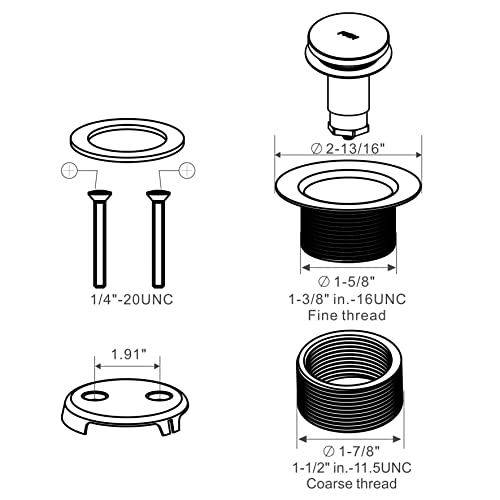 Tip Toe Bathtub Tub Drain Conversion Kit Assembly,Wellup Tub Drains Trim Kit With Two Hole Overflow Faceplate,Gold Brushed Brass #TOP5