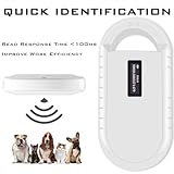 Smoostart Haustier Mikrochipscann, Tierchip Lesegerät Chipleser Hunde Chip Scanner Katze ISO11784/(85) FDX-B/EMID Mikrochip Lesegerät für Hunde/Katze 1000 Daten Können Gespeichert Werden Weiß