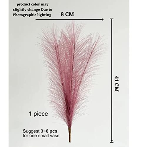 Image of SATYAM KRAFT 3 Pcs Artificial Flowers Faux Pampas Grass Small Fake Flower Plant for Home Decor, Office, Bedroom,Living Room,Table Decoration, Dried Plants (Without Vase Pot) (Baby Pink)