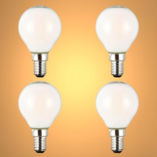 TEKLED® P45 Golf Ball DIMMABLE Filament LED Bulbs, 2700k - Warm White, 37 Watt / E14 (SES)